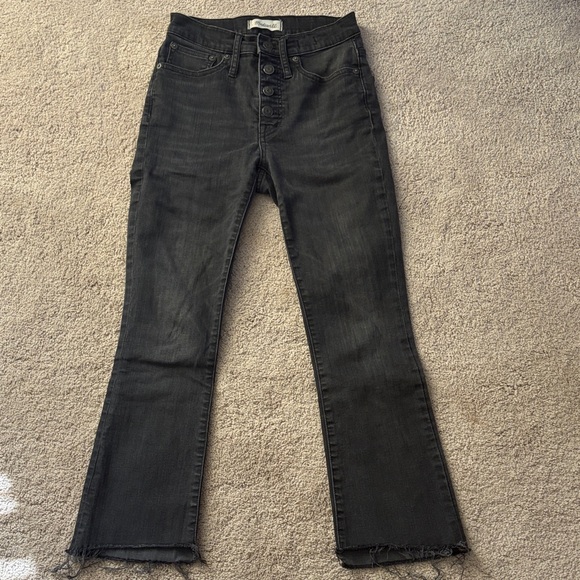 Madewell Denim - Madewell Black Cali Demi-boot Button-Fly Flare Jeans